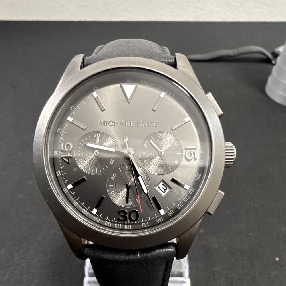 Mens Michael Kors Gareth MK-8471 New Battery 43mm Case 8β Max Wrist Gunmetal(T5)